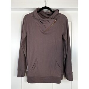 Maurices Cowl Neck Sweatshirt Womens XS Purple Asymmetric Zip Pullover Tunic